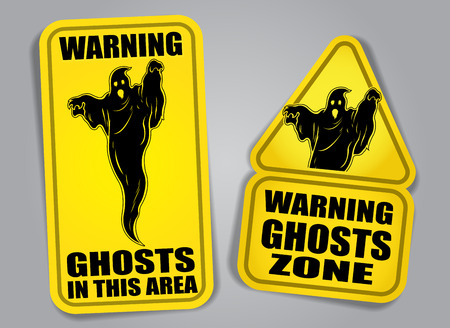 Warning Ghosts Signsのイラスト素材