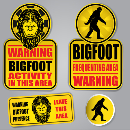 Bigfoot Warning Signsのイラスト素材