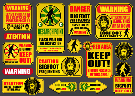 Bigfoot Signs Collectionのイラスト素材