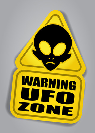 Warning UFO ZONE signのイラスト素材