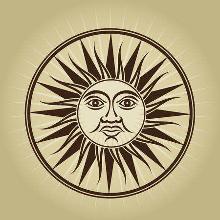 Vintage Retro Sun Sealのイラスト素材