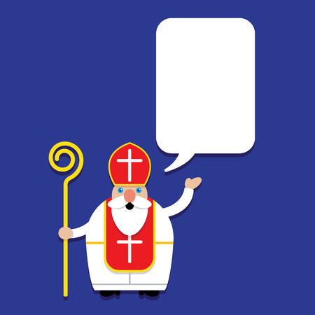 Saint Nicholas Svaty Mikulas with Talking Bubbleのイラスト素材