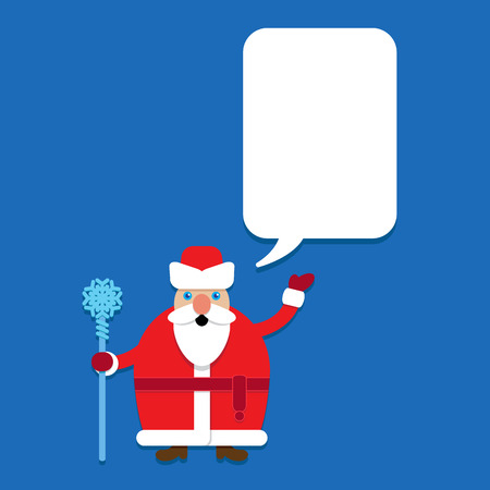 Russian Santa Claus. Ded Maroz Grandfather Frost with Talking Bubbleのイラスト素材