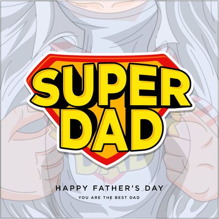 Happy father's day vector illustration. super dad logo emblemのイラスト素材