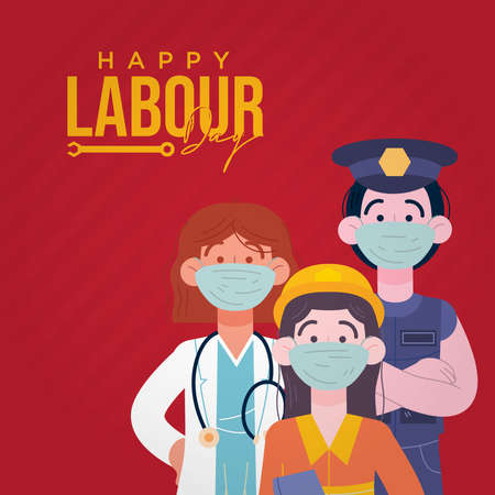 Happy Labor Day banner. Design templates. Vector illustrationのイラスト素材