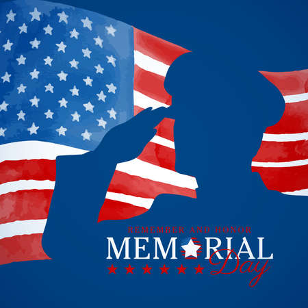 Happy Memorial Day background. National american holiday illustration. Vector Memorial day greeting cardのイラスト素材