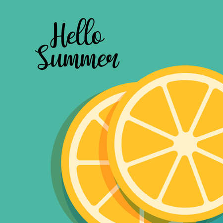 Hello Summer Day illustration vector graphic of greeting card, banner, background, sale, holiday, invitationのイラスト素材