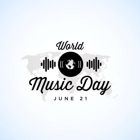 Happy world music day celebration Hand draw typography - Vectorのイラスト素材