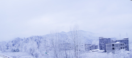 snowing scenicの写真素材