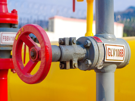 Oil/gas pipeline on fireのeditorial素材