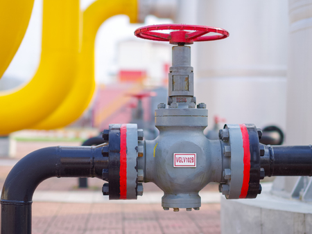 Oil/gas pipeline on fireのeditorial素材