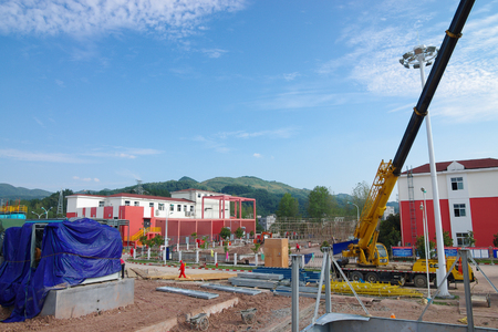 Crane at construction siteのeditorial素材