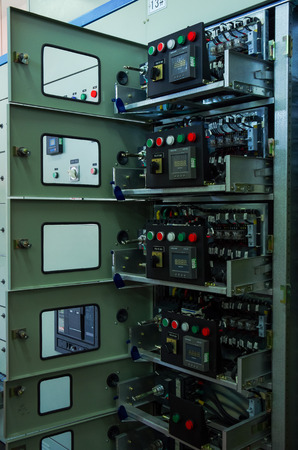 Electric voltage control room of a plantのeditorial素材
