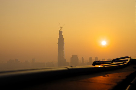 Wuhan at evening viewのeditorial素材