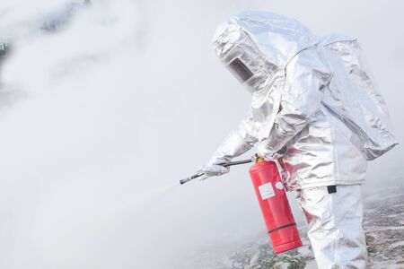 Someone in a fireproof suitの写真素材