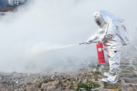 Someone in a fireproof suitの写真素材