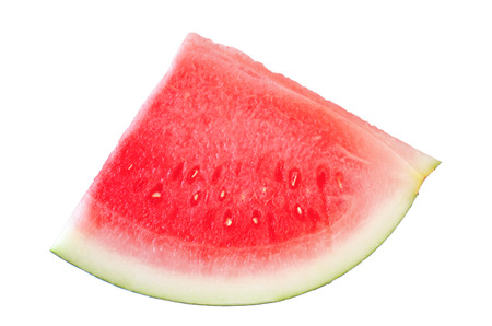 Watermelon slice on white backgroundの写真素材