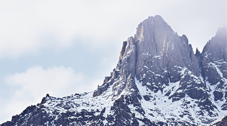 Snowy mountain peaks in Dolomites, Italy, Europe.の写真素材