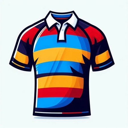 Colored t-shirt with stripes on a white background. Vector illustrationのイラスト素材