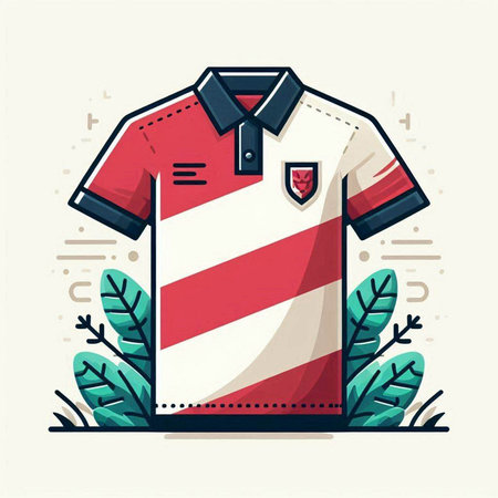 Soccer polo t-shirt vector illustration in flat style.のイラスト素材