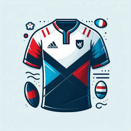 Colored rugby t-shirt design, vector illustration eps10のイラスト素材