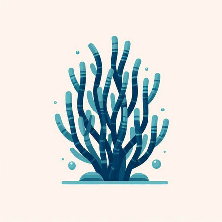 Coral reef. Underwater life. Vector illustration in flat styleのイラスト素材