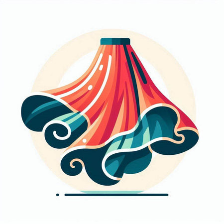 Vector illustration of a stylized chandelier in retro style.のイラスト素材