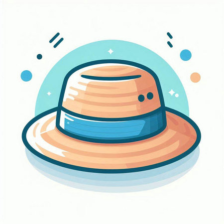 Illustration of a hat on white background. Vector illustration in cartoon style.のイラスト素材