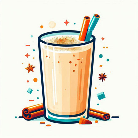Coffee cup with cinnamon and star anise. Vector illustration.のイラスト素材