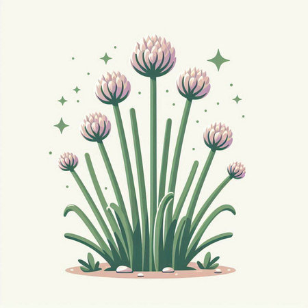 Illustration of a clover plant in a flat style. Vector illustration.のイラスト素材