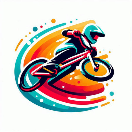 Motorcycle vector icon, motocross logo, motorcycle logo.のイラスト素材
