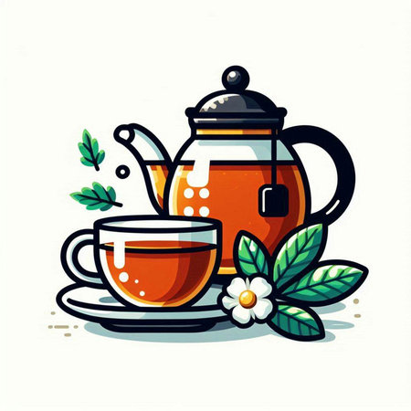 Vector illustration in flat line style. Laboratory equipment. Science and technology.のイラスト素材