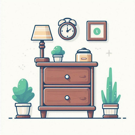 Furniture for home and office. Furniture in flat style. Vector illustration.のイラスト素材