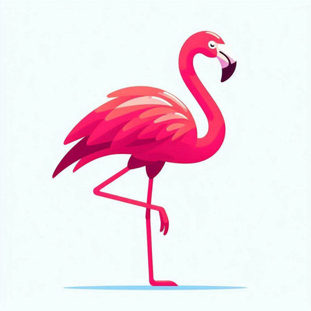 Pink flamingo on a white background. Vector illustration of a bird.のイラスト素材
