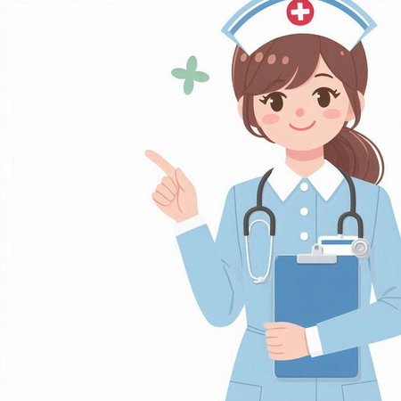 Nurse with a stethoscope and clipboard. Vector illustration.のイラスト素材