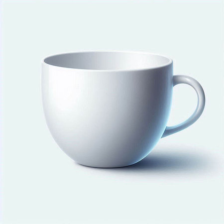 White porcelain cup on a blue background. Vector illustration.のイラスト素材