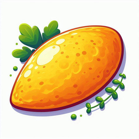 Illustration of mango fruit on a white background. Vector illustration.のイラスト素材