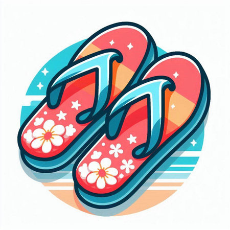 Flip flops icon isolated on a white background. Vector illustration.のイラスト素材