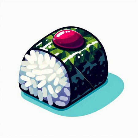 Illustration of a sushi roll on white background, vector illustration.のイラスト素材