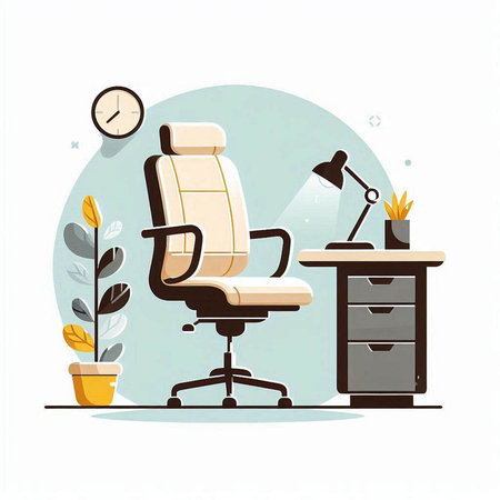 Office chair in flat style. Vector illustration for your graphic design.のイラスト素材