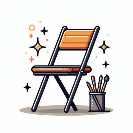 Illustration of a chair on a white background. Vector illustration.のイラスト素材