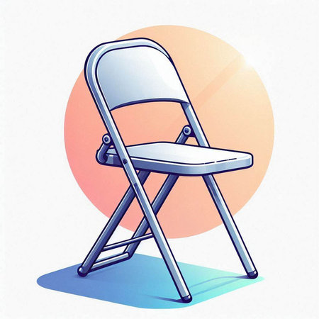 Illustration of a chair on a colored background. Vector illustration.のイラスト素材
