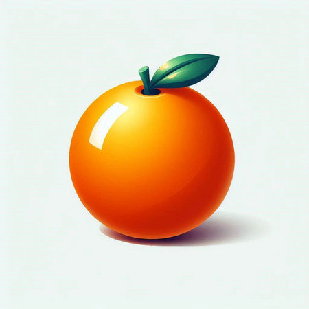 Orange with leaf on a white background. Vector illustration. Eps 10のイラスト素材