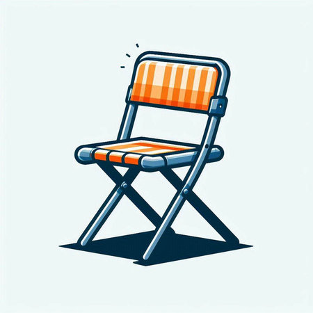 Deck chair isolated on white background. Vector illustration in cartoon style.のイラスト素材