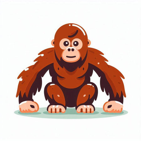 Cute cartoon monkey. Vector illustration isolated on a white background.のイラスト素材