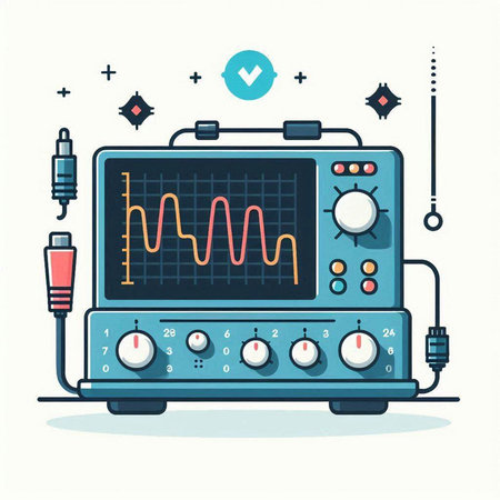 Electrocardiogram. Medical equipment. Vector illustration in flat styleのイラスト素材