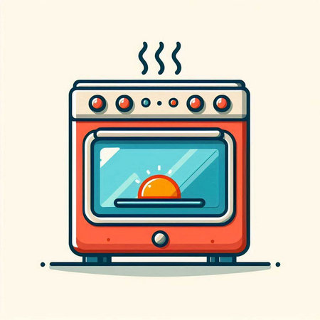 Illustration of an electric stove. Vector illustration in cartoon style.のイラスト素材