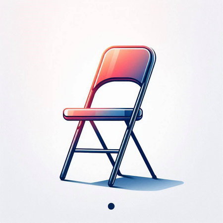 Illustration of a modern chair on a white background with shadow.のイラスト素材