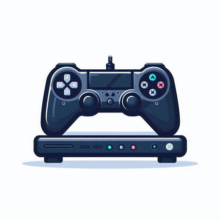 Gamepad on a white background. Vector illustration in cartoon style.のイラスト素材