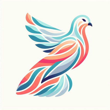 Dove of peace. Symbol of peace. Colorful vector illustration.のイラスト素材